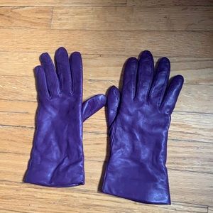 Purple leather gloves